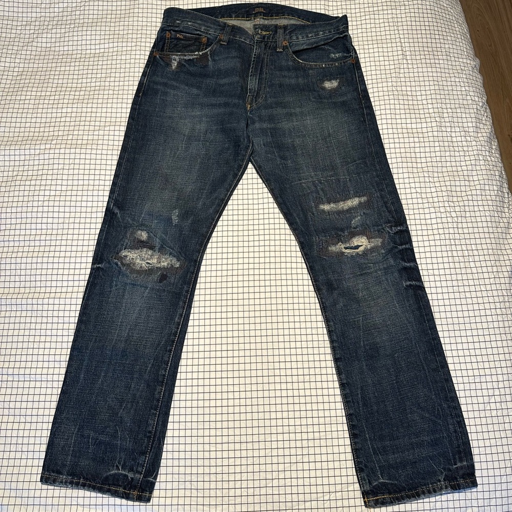 Men's Polo Ralph Lauren Distressed Slim Straight Jeans 31x30